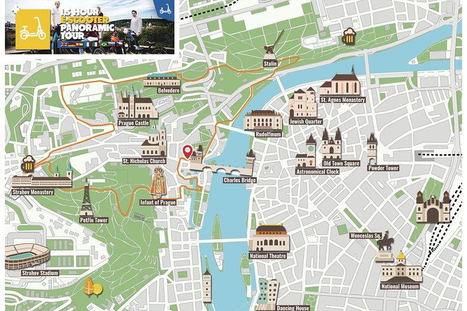 1.5h Prague E-Scooter Panoramic Tour small-group with PragueWay - Petřín Park and the hill origin story behind the lookout
