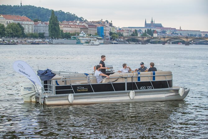 3 Hours Prague Private Boat Cruise Beer or Prosecco Unlimited - The floating bar: unlimited beer or Prosecco, plus Bluetooth music
