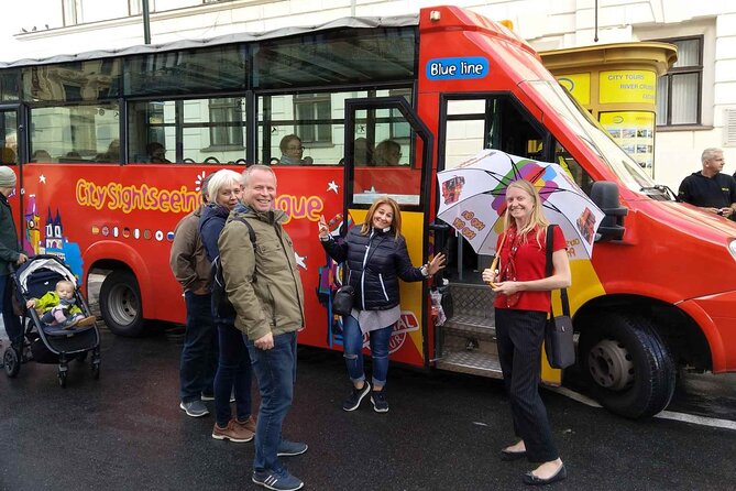 City Sightseeing Prague Hop-On Hop-Off Bus Tour & optional Boat Tour - Red Line: Main Train Station, Prague Castle entry area, and the broader city loop