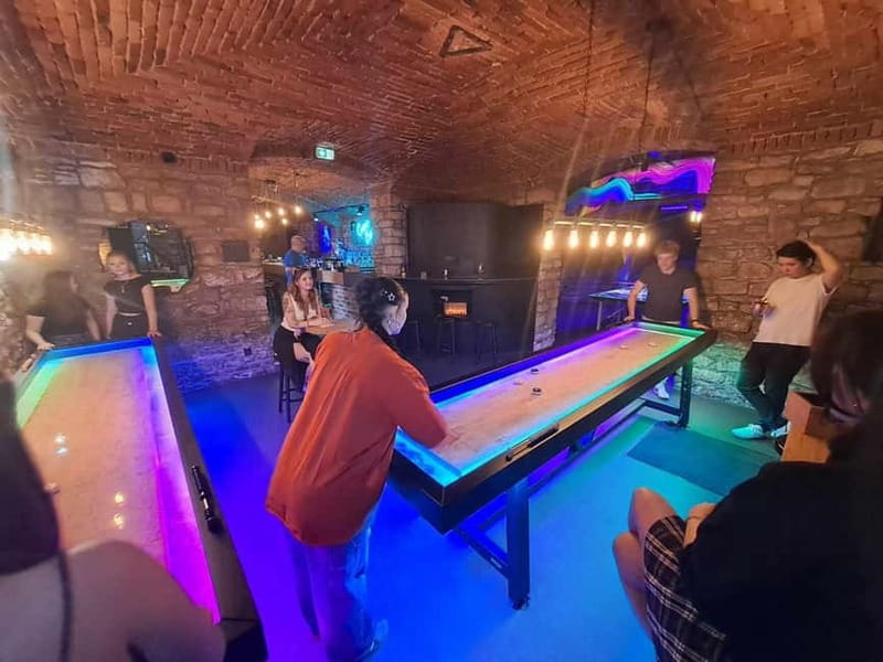 Crew Bar Prague: Open bar, ping pong or shuffleboard game - Shuffleboard Night: Competitive, Low Stress, Great for Mixed Skill Levels