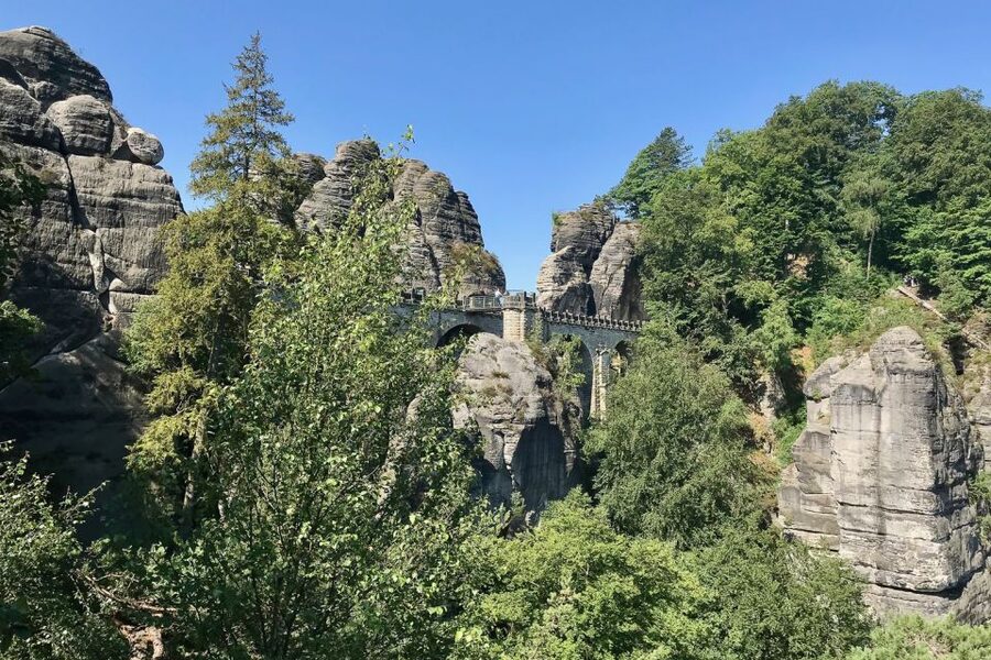 Dresden: Hassle-free trip to Bohemian and Saxon Switzerland - Bastei Bridge on the German side, the postcard moment with real height
