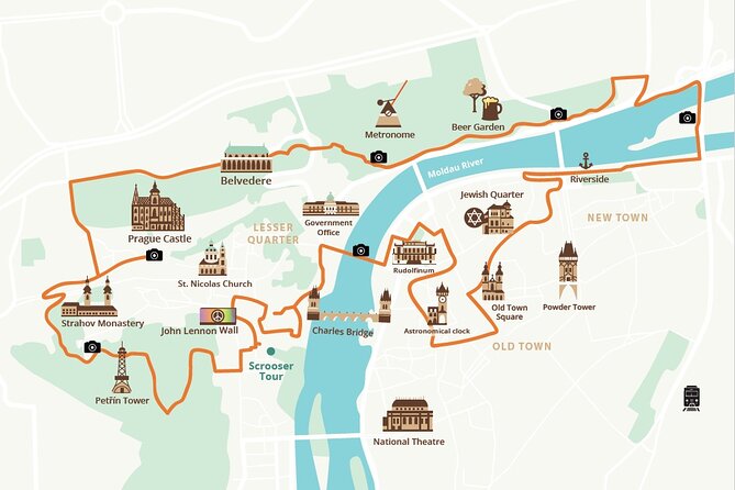 E-BIKE TOUR: 10 Must-See Landmarks & Viewpoints in Prague 1-8per. - Jewish Town Hall area, Ministry of Industry and Trade, and Parliament views