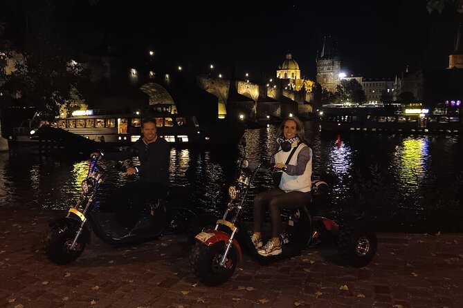 Electric Trike Night Tour in Prague - Live Guided - Wenceslas Square and Powder Tower: central Prague with fast photo payoff