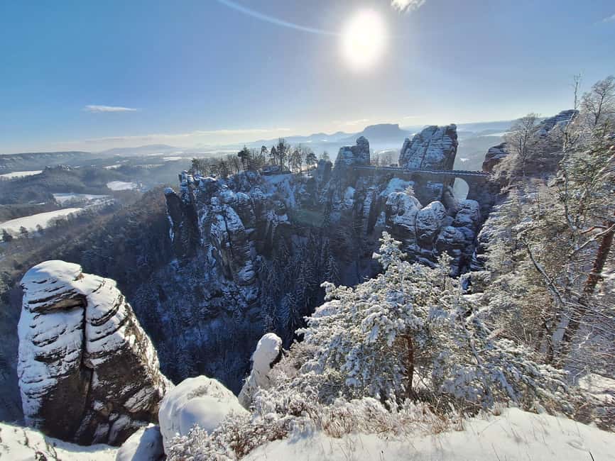 From Dresden: Bastei Bridge & Bohemian Switzerland Day Trip - Crossing Bastei, then walking toward Pravčická Gate