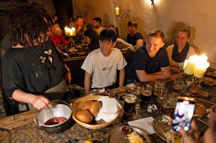 From Prague: Medieval Dinner, Show, Castle and Brewery - Baroque Dětenice Castle: artifacts, hunting trophies, and photo rules