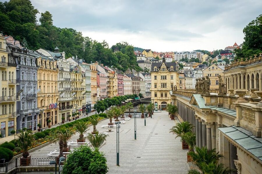 Karlovy Vary excursion - The colonnades you will walk: Market, Geiser, El Molino, Liberty, and Park