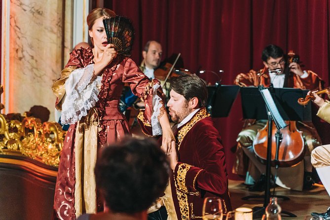 Mozart Concert and Dinner in Prague - Seating strategy: 8-seater tables, table for two, and balcony options
