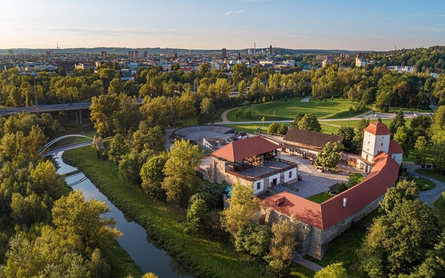 Ostrava: Entrance to Silesian Ostrava Castle - Courtyard, Fortress Walks, and the Castle’s Green Breathing Space