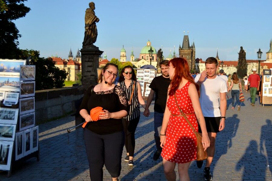 Panoramic Views of Prague Evening Walking Tour - Funicular up to Petřín Hill, or tram when it’s closed