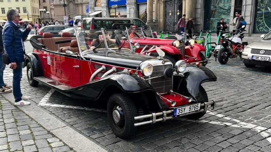 Prague: 120min Private Tour in Vintage Car, up to 6people! - Old Town Square, the Astronomical Clock, and Gothic spires