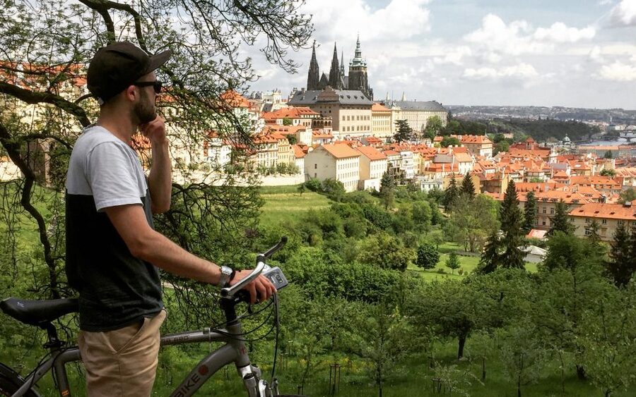 Prague "ALL-IN-ONE" City E-Bike Tour - Kampa Island and the National Theatre stop: where you change scenes
