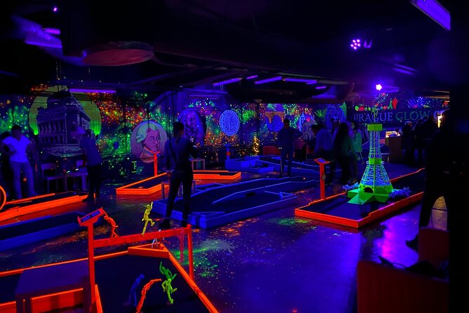 Prague Black Light Mini Golf Admission Ticket - Your 1 hour 10 minutes at Prague Golf & Games: how the visit flows