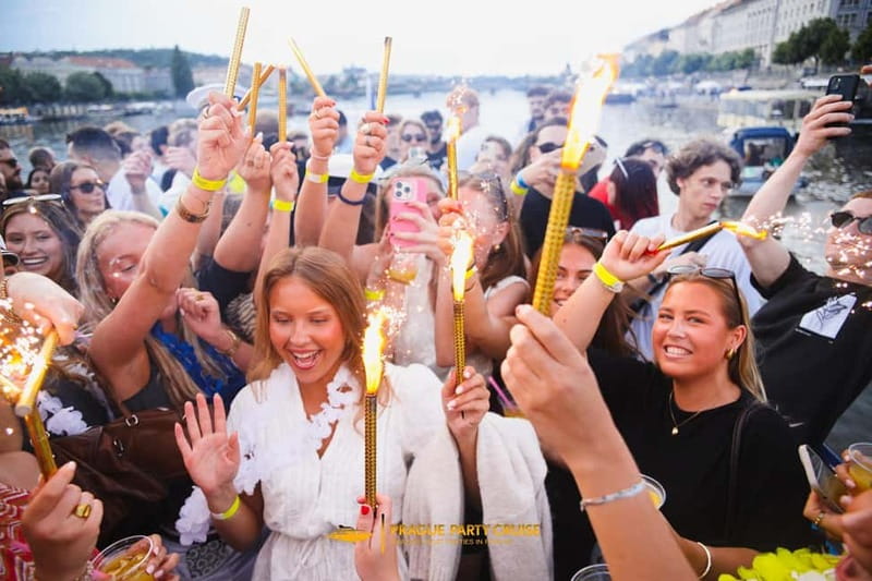 Prague : Boat Party with Afterparty at EPIC - Prague Party Cruise: Vltava Views With Music, Not a Ticket Line
