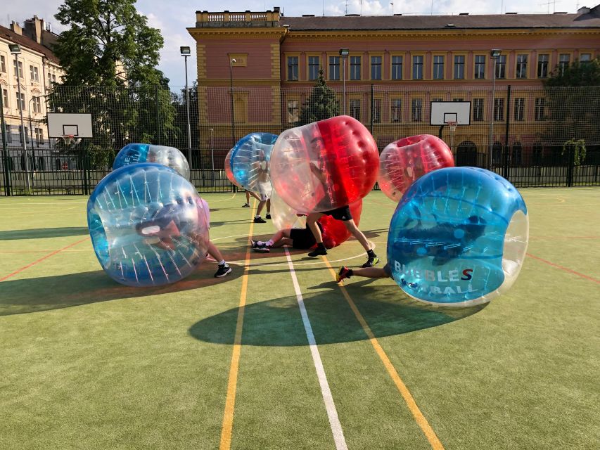 Prague: Bubbles football in city centre of Prague - First Five Minutes: Changing Room, Stretch, and Rules