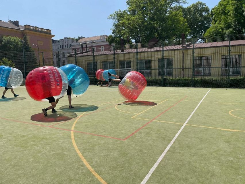 Prague: Bubbles football - Zorb Football in centrum - Bubble balls, British Bulldock, and Last man standing in one hour