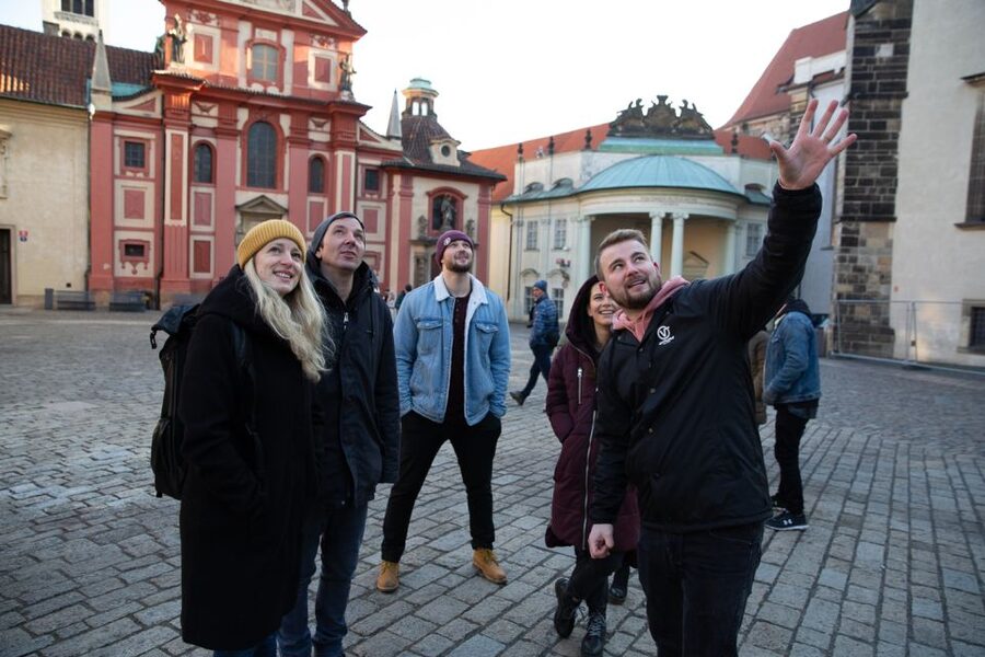 Prague: Castle Grounds & Highlights Walking Tour small-group - St. George Basilica and the people behind the place