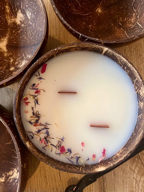 Prague: Coconut Candle Workshop - The core steps: mixing scent, pouring wax, and letting it set