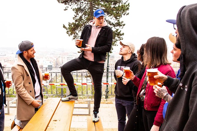 Prague Craft Beer Tour: 8 Czech Beers, Taproom & Best Beer Garden - Stop 1 at Drunken Monkey: beer etiquette and a quick style sampler