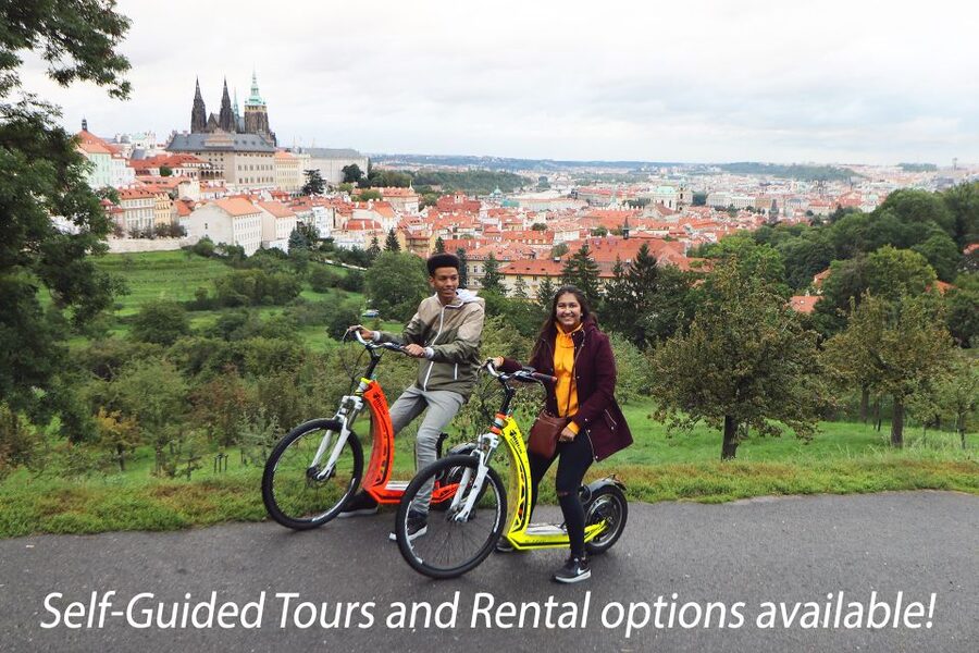 Prague: E-Bike/E-Scooter Viewpoint Tour - Lennon Wall and Lesser Town photo stops, for fast orientation