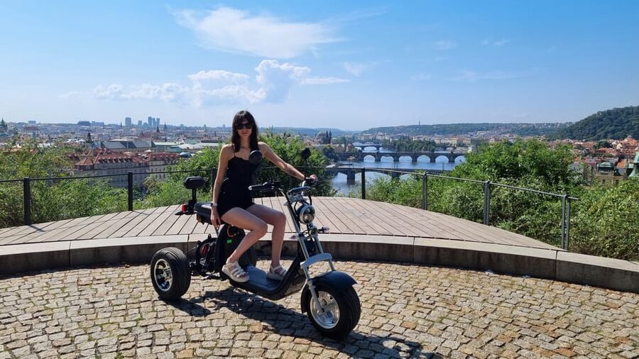 Prague: Electric Trike Viewpoints Tour - John Lennon Wall to Charles Bridge: classic Prague energy, fast