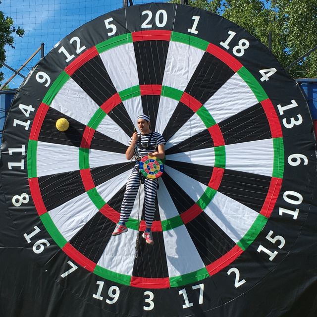 Prague : Giant Foot Darts and Giant Beer Pong Game - Option 1 vs Option 2: Choose Your Game Mix and Drink Package