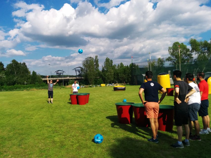 Prague : Giant Foot Darts and Giant Beer Pong Game - Giant Foot Darts: How the Bachelor Prank Game Works in Real Life