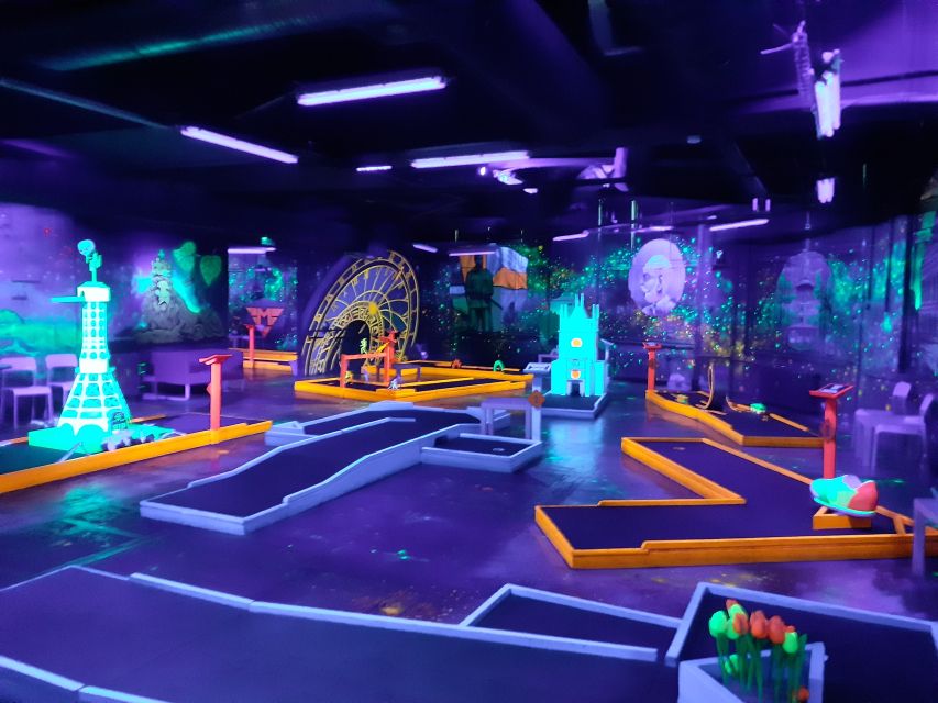 Prague: Glow Golf Mini Golf Game by UV Light - Glow Gear and Atmosphere: The Night-Out Feeling Is the Point