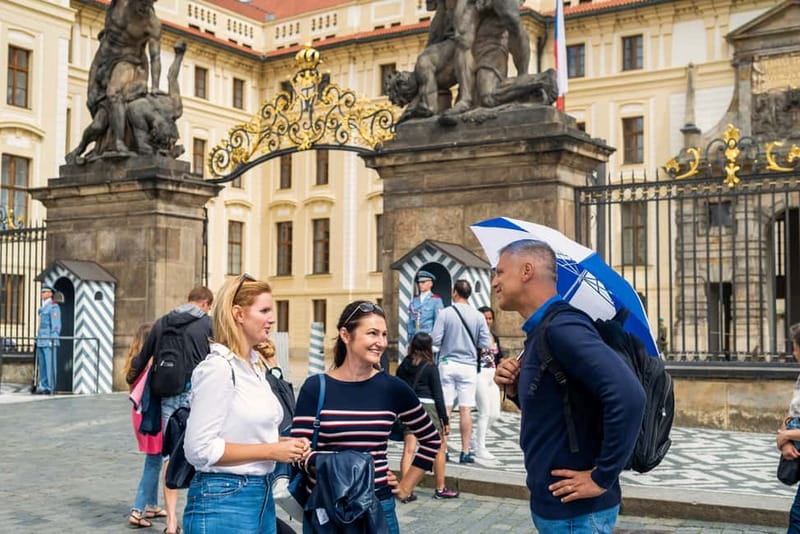 Prague Grand 2,5 hour + 2 hour exterior walking tour - Manes Bridge and the long view back toward Charles Bridge
