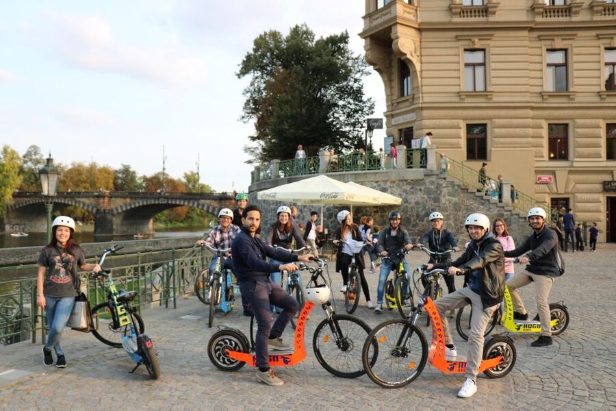 Prague: Grand Segway and eScooter Live Guided City Tour - Old Town: Paris Street, the synagogue stop, and river momentum