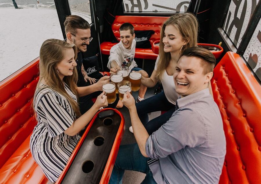 Prague: Party Beer Bus - On Board: Draft Beer, Your Music, and a Waitress Who Keeps It Going
