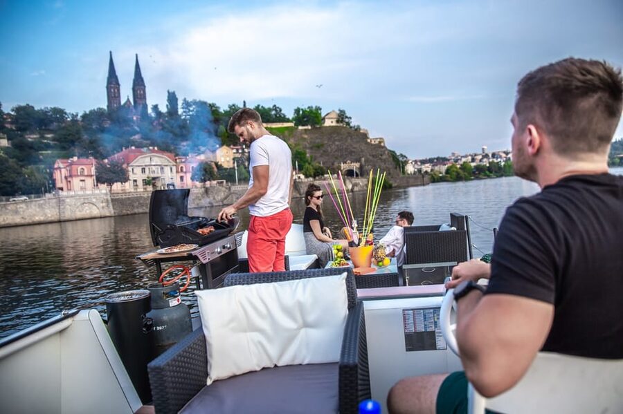 Prague: Private River Cruise with Unlimited Beer or Prosecco - Inside the Experience: Bluetooth Speaker, Grill, Restroom, and the Pace