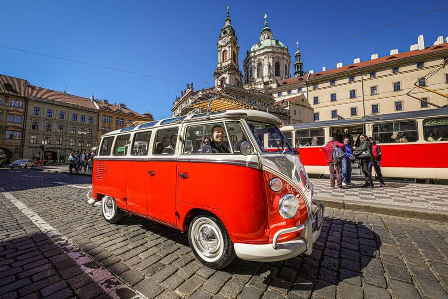 Prague: Private Sightseeing Tour in original VW Samba bus - Pickup in Prague 1 and what the ride feels like