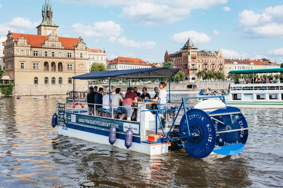 Prague: Swimming Beer Bike on A Cycle Boat - Kampa Island and the finish at Dvořákovo nábř.