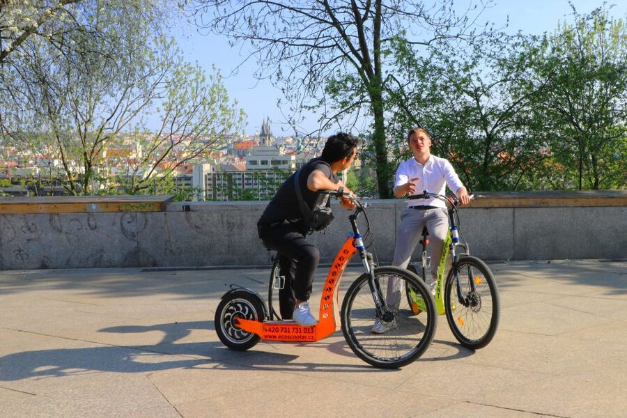 Prague: Tour by Electric Scooter or Cruiser eBike - Meeting at Euro Segway, right by the Japanese Embassy