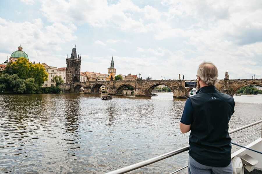Prague: Vltava River Lunch Cruise in an Open-Top Glass Boat - Getting Started at Pier 3A With Your QR Code
