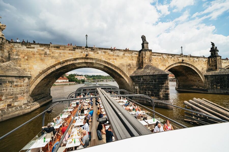 Prague: Vltava River Lunch Cruise in an Open-Top Glass Boat - How the Maps and Audio Commentary Work in Real Life