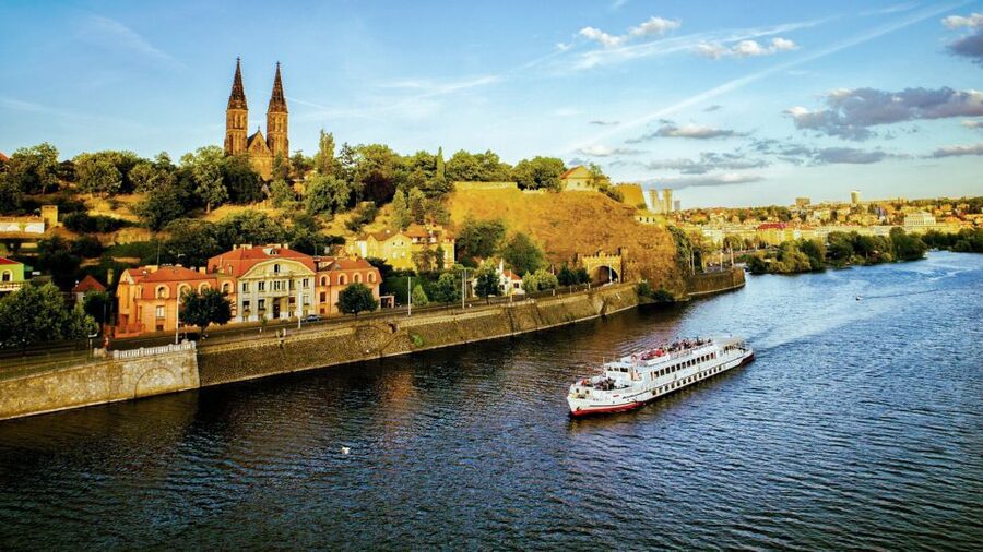 Prague: Vltava River Night Cruise with Buffet - Petřín and Vyšehrad: Hill Views and Fortress Energy