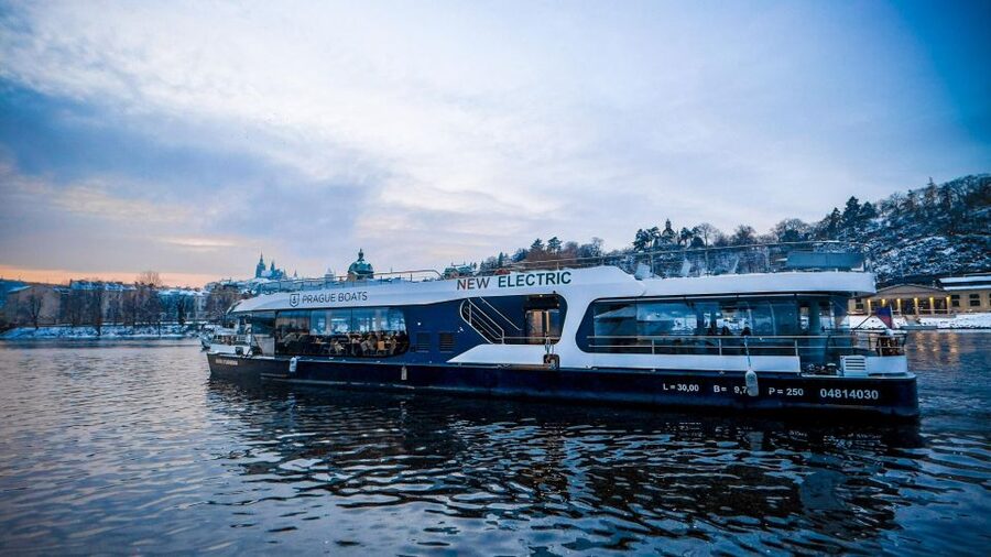 Prague: Vltava River Sightseeing Cruise - The Charles Bridge and Prague Castle area, seen from the waterline