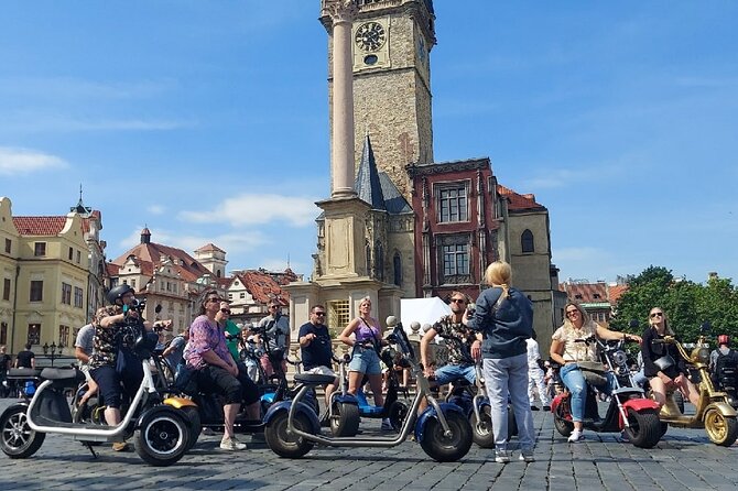 Private live-guided E-Scooter TOURS around Prague - Panoramic Viewpoint Stops: Old Town Views and Malinovka on Demand