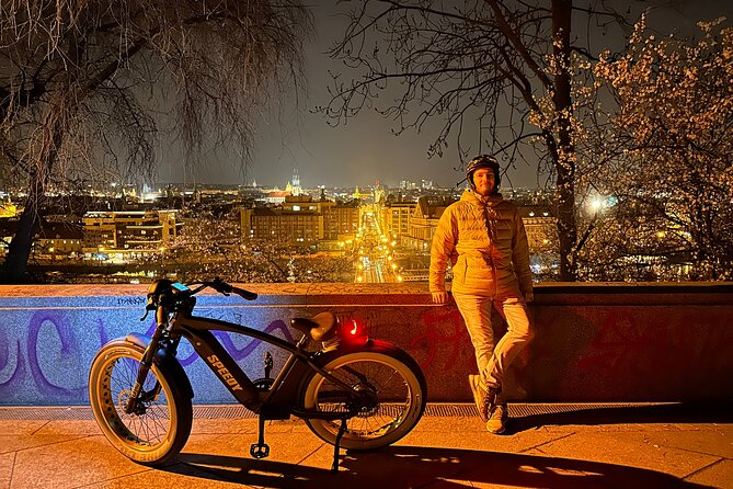 Retro Style E-Bike Night Tour in Prague - Live Guided - Prague Castle from the outside, plus Strahov monastery views