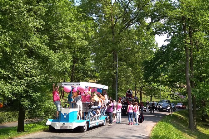 Sightseeing Tour in the Czech Republic: Beer Bike in Pilsen - Music, lights, and group celebration details