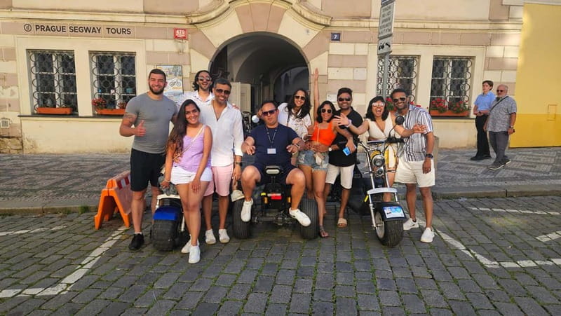 The best Trike Bike Prague city tour - Charles Bridge viewpoints from Park Cihelná and the river edge
